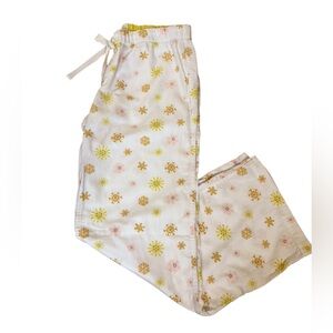 J.Crew Snowflake Print Flannel Pajama Pants Size Medium